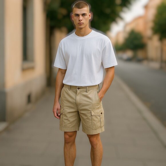 2 for/$35 Timberland Men's Khaki Cargo Shorts Size 40 - Picture 7 of 12